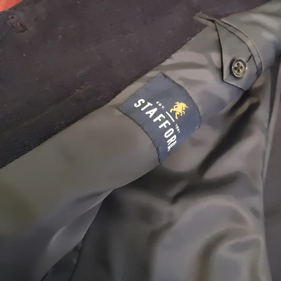 Stafford Classic Corduroy Navy Blazer - Picture 6 of 16